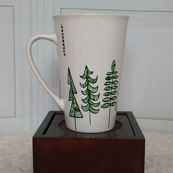 Starbucks 2015 Christmas Tree Green White Tall Handled Coffee Mug 14.67 fl. oz - Picture 7 of 7